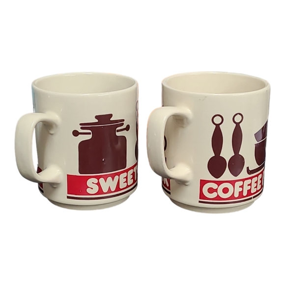 2 VINTAGE Sweet Coffee & Coffe Black Mugs - Picture 8 of 16